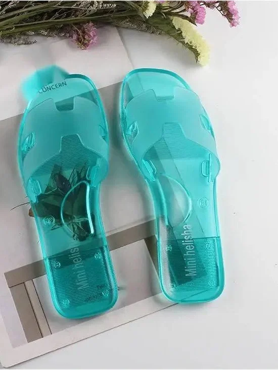 Colorful Transparent Slide Sandals - Multi Color Options - Picture 2 of 10